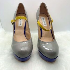 Steve Maden 4' patent leather multi color stiletto